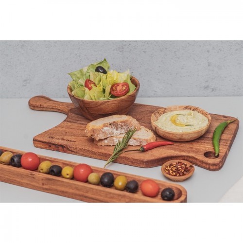 Meat Acai Wood Platter with Handle 40Cm