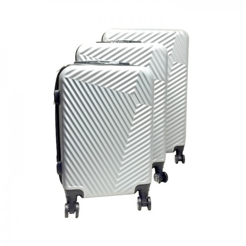 Trolley Bag Set Silver 3Pc