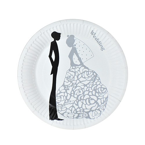 Paper Plates Disposable Wedding Design 7 inch 10Pcs Party