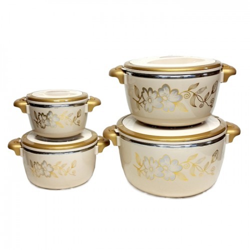 Hot Pot Set  Brown Design 4Pc