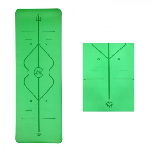 Yoga Mat Flower Design Green 183Cm