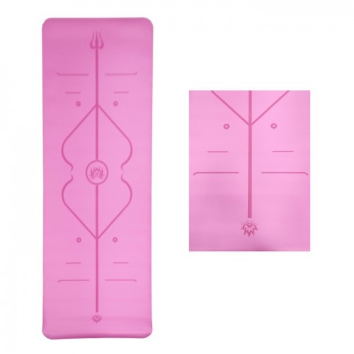 Yoga Mat Flower Design Pink 183Cm