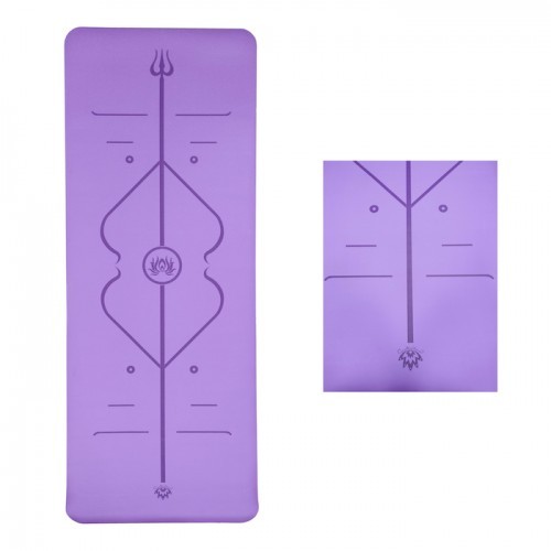 Yoga Mat Flower Design Purple 183Cm