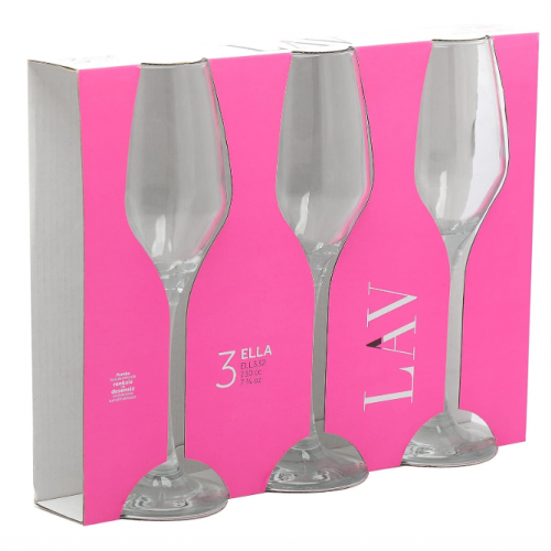 Lav Champagne Glass 230Cc 3pcs Set Glassware