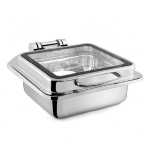 FNS Stainless Steel Square Glass Full Lid Induction 6ltrs Buffetware