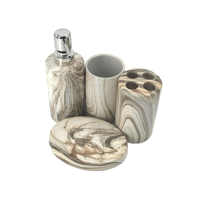 Bathroom Accessory Set Marble Design