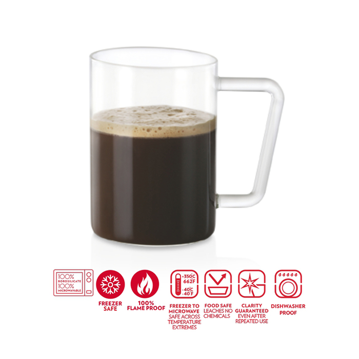 Borosil Classic Mug Grande Mug 2Pcs Set 500Ml Crockery Hotel