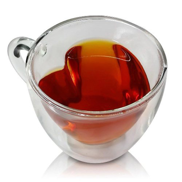 Double Wall Glass Heart 240Ml Crockery Deals