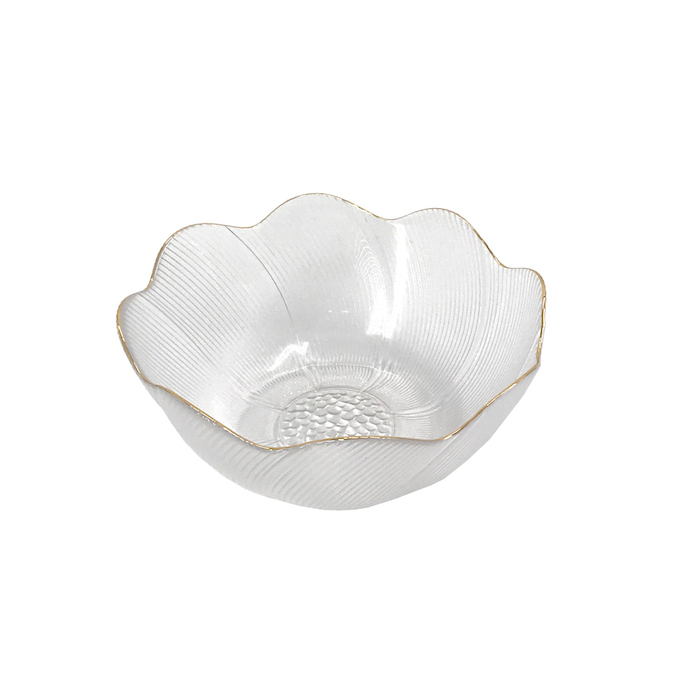 Glass Bowl Clear Flower 20Cm Crockery