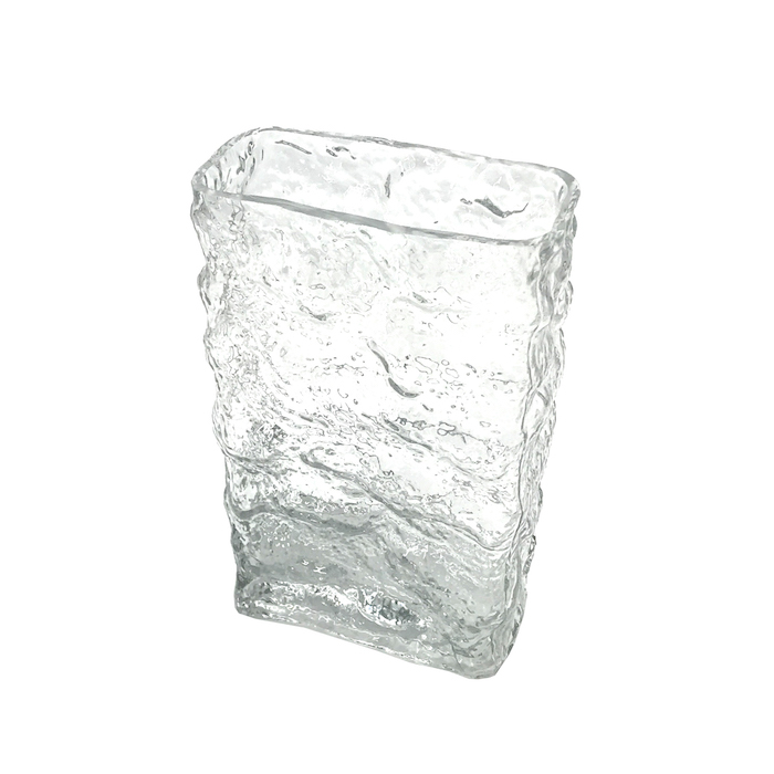 Glass Vase Glacier Design 25cm Planters Home Decor