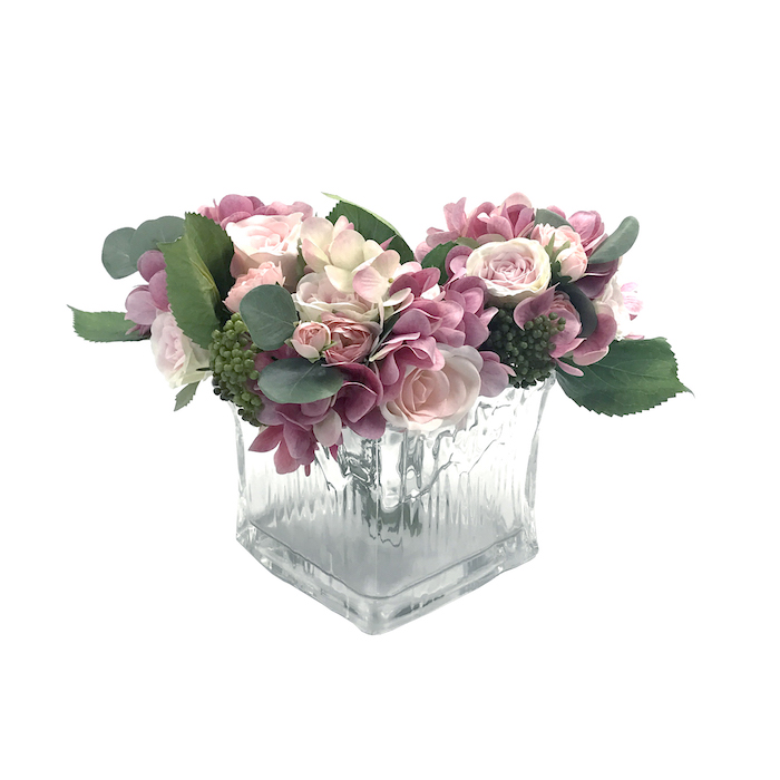 Glass Vase Square Irregular 15cm Planters Home Decor