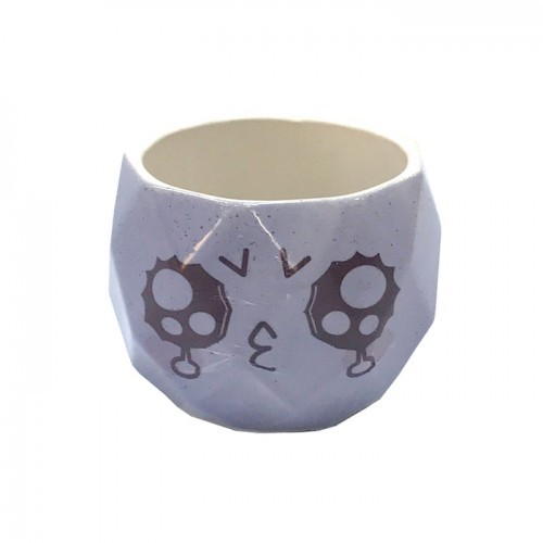Ceramic Small Planter Face Purple 7.3cm