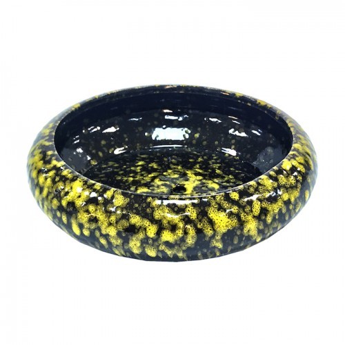 Ceramic Glazed Planter Yellow single piece 18.3cm