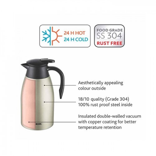 Borosil Vacuum Stainless Steel Teapot 2L