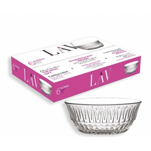 Lav Alinda Bowl 215Cc 6pcs Set Glassware