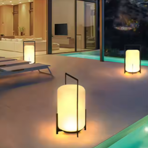 LED Lamp Indoor & Outdoor RGB Lighting Colors Round Cylindrical 18x20Cm 1pc